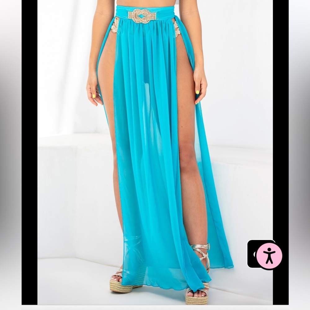 PLT Chiffon Diamanté Jewel Beach Skirt
